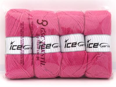 Lot of 4 x 100gr Skeins Ice Yarns ANGORA LUXE (10% Mohair 15% Wool) Yarn Candy Pink
