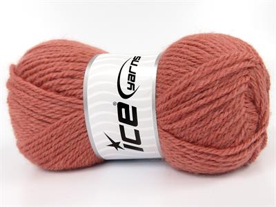 Lot of 4 x 100gr Skeins Ice Yarns ANGORA LUXE (10% Mohair 15% Wool) Yarn Dark Salmon