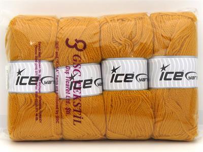 Lot of 4 x 100gr Skeins Ice Yarns ANGORA LUXE (10% Mohair 15% Wool) Yarn Gold