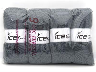 4x100gr. ANGORA LUXE Tiftik, Yün, Akrilik Gri Kışlık, Angora, Yün, Tiftik, Akrilik