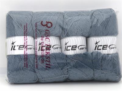 Lot of 4 x 100gr Skeins Ice Yarns ANGORA LUXE (10% Mohair 15% Wool) Yarn Light Jeans Blue