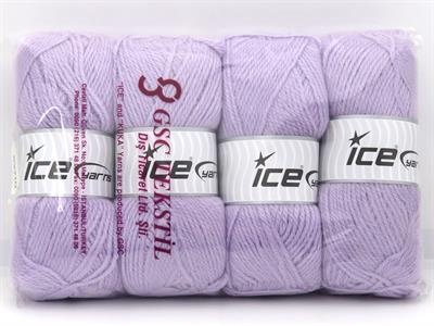 Lot of 4 x 100gr Skeins Ice Yarns ANGORA LUXE (10% Mohair 15% Wool) Yarn Light Lilac