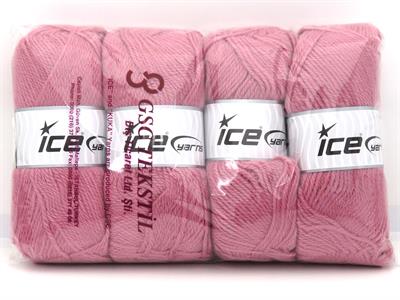 Lot of 4 x 100gr Skeins Ice Yarns ANGORA LUXE (10% Mohair 15% Wool) Yarn Pink