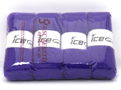 Lot of 4 x 100gr Skeins Ice Yarns ANGORA LUXE (10% Mohair 15% Wool) Yarn Purple