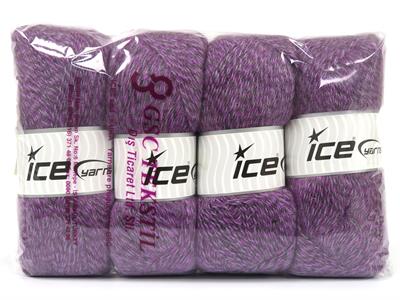 4x100gr. ANGORA Tiftik, Yün, Akrilik Mor Tonları Kışlık, Angora