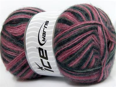 4x100gr. ANGORA SUPREME COLOR Akrilik, Angora Siyah, Gri, Pembe tonları Kışlık, Angora, Batik Desenli