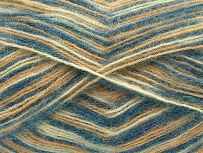 4x100gr. ANGORA SUPREME COLOR Akrilik, Angora Mavi, Krem, Bej Kışlık, Angora, Batik Desenli