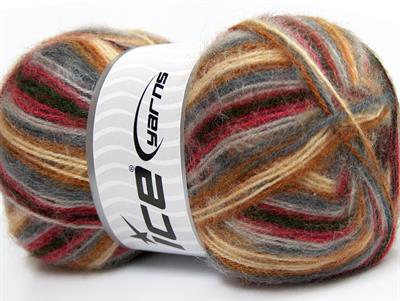 4x100gr. ANGORA SUPREME COLOR Akrilik, Angora Kahverengi Tonları, Fuşya, Gri Tonları Kışlık, Angora, Batik Desenli