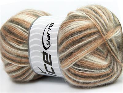 4x100gr. ANGORA SUPREME COLOR Akrilik, Angora Krem, Deve Tüyü, Açık Kahve Kışlık, Angora, Batik Desenli