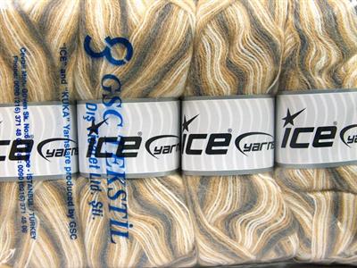 4x100gr. ANGORA SUPREME COLOR Akrilik, Angora Krem, Gri, Bej Kışlık, Angora, Batik Desenli