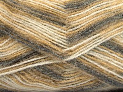 4x100gr. ANGORA SUPREME COLOR Akrilik, Angora Krem, Gri, Bej Kışlık, Angora, Batik Desenli