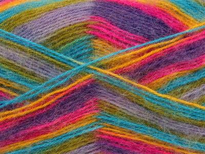 4x100gr. ANGORA SUPREME COLOR Akrilik, Angora Yeşil, Mor, Leylak, Turkuaz, Fuşya Kışlık, Angora, Batik Desenli