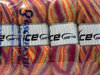 4x100gr. ANGORA SUPREME COLOR Akrilik, Angora Yeşil, Mor, Turuncu, Sarı, Bordo Kışlık, Angora, Batik Desenli