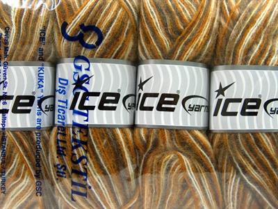 4x100gr. ANGORA SUPREME COLOR Akrilik, Angora Yeşil, Beyaz, Turuncu Kışlık, Angora, Batik Desenli