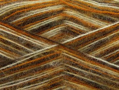 4x100gr. ANGORA SUPREME COLOR Akrilik, Angora Yeşil, Beyaz, Turuncu Kışlık, Angora, Batik Desenli