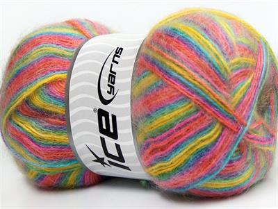 4x100gr. ANGORA SUPREME COLOR Akrilik, Angora Pembe, Leylak, Turkuaz, Sarı, Somon Kışlık, Angora, Batik Desenli