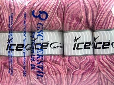 4x100gr. ANGORA SUPREME COLOR Akrilik, Angora Pembe tonları Kışlık, Angora, Batik Desenli