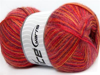 4x100gr. ANGORA SUPREME COLOR Akrilik, Angora Mor, Kırmızı, Turuncu, Sarı Kışlık, Angora, Batik Desenli