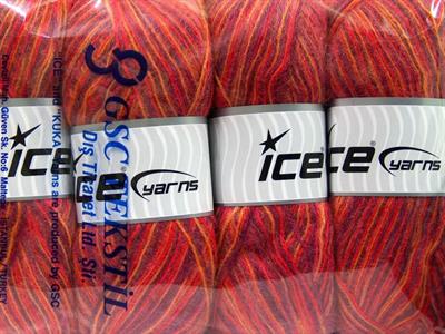 4x100gr. ANGORA SUPREME COLOR Akrilik, Angora Mor, Kırmızı, Turuncu, Sarı Kışlık, Angora, Batik Desenli