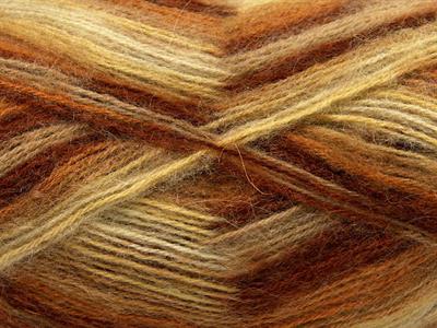 4x100gr. ANGORA SUPREME COLOR Akrilik, Angora Beyaz, Sarı, Kahverengi Tonları Kışlık, Angora, Batik Desenli