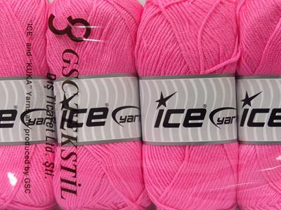 4x100gr. ANTIPILLING BABY  Şeker pembe Kışlık, Düz iplikler, Worsted, 100% Akrilik , Anti-Pilling