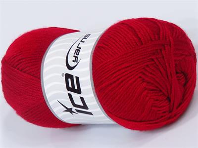 4x100gr. ANTIPILLING BABY  Koyu kırmızı Kışlık, Düz iplikler, Worsted, 100% Akrilik , Anti-Pilling