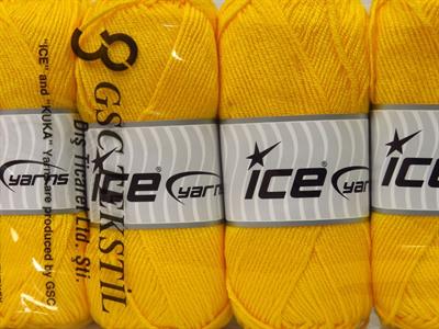 4x100gr. ANTIPILLING BABY  Koyu sarı Kışlık, Düz iplikler, Worsted, 100% Akrilik , Anti-Pilling