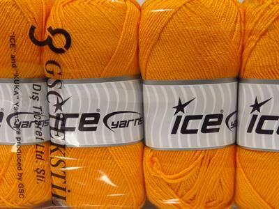 4x100gr. ANTIPILLING BABY  Altın Kışlık, Düz iplikler, Worsted, 100% Akrilik , Anti-Pilling