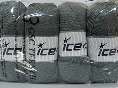 4x100gr. ANTIPILLING BABY  Gri Kışlık, Düz iplikler, Worsted, 100% Akrilik , Anti-Pilling