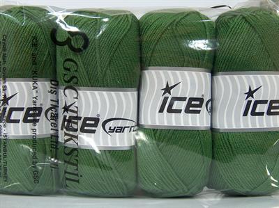 4x100gr. ANTIPILLING BABY  Orman Yeşili Kışlık, Düz iplikler, Worsted, 100% Akrilik , Anti-Pilling