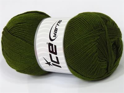 4x100gr. ANTIPILLING BABY  Haki Kışlık, Düz iplikler, Worsted, 100% Akrilik , Anti-Pilling