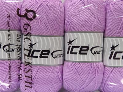 4x100gr. ANTIPILLING BABY  Açık Lila Kışlık, Düz iplikler, Worsted, 100% Akrilik , Anti-Pilling