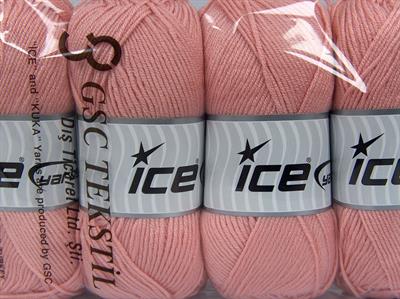 4x100gr. ANTIPILLING BABY  Açık Pembe Kışlık, Düz iplikler, Worsted, 100% Akrilik , Anti-Pilling