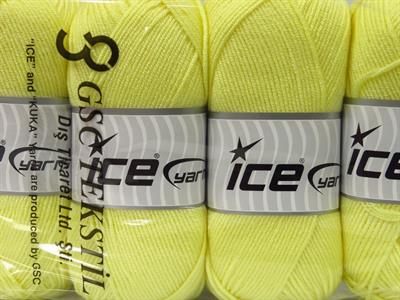 4x100gr. ANTIPILLING BABY  Açık Sarı Kışlık, Düz iplikler, Worsted, 100% Akrilik , Anti-Pilling