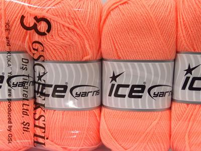 4x100gr. ANTIPILLING BABY  Neon Turuncu Kışlık, Düz iplikler, Worsted, 100% Akrilik , Anti-Pilling