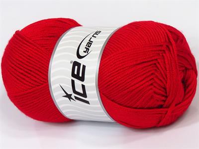 4x100gr. ANTIPILLING BABY  Kırmızı Kışlık, Düz iplikler, Worsted, 100% Akrilik , Anti-Pilling