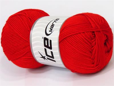 4x100gr. ANTIPILLING BABY  Kırmızı Kışlık, Düz iplikler, Worsted, 100% Akrilik , Anti-Pilling