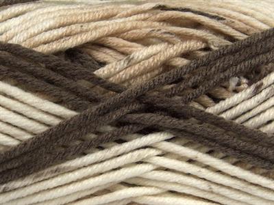 4x100gr. ANTIPILLING COLOR BULKY  Kahverengi, Krem Kışlık, Düz iplikler, Batik Desenli, Kalın, 100% Akrilik , Anti-Pilling, Makina Yıkama