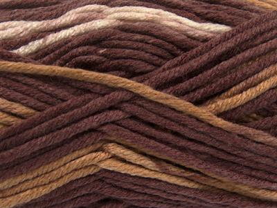 4x100gr. ANTIPILLING COLOR BULKY  Krem, Kahverengi Tonları Kışlık, Düz iplikler, Batik Desenli, Kalın, 100% Akrilik , Anti-Pilling, Makina Yıkama