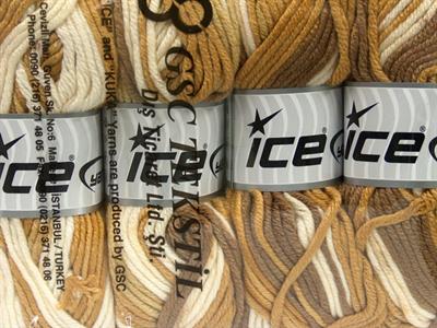 4x100gr. ANTIPILLING COLOR BULKY  Krem, Deve Tüyü Kışlık, Düz iplikler, Batik Desenli, Kalın, 100% Akrilik , Anti-Pilling, Makina Yıkama