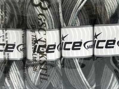 4x100gr. ANTIPILLING COLOR BULKY  Siyah, Gri Tonları Kışlık, Düz iplikler, Batik Desenli, Kalın, 100% Akrilik , Anti-Pilling, Makina Yıkama