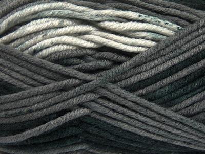 4x100gr. ANTIPILLING COLOR BULKY  Siyah, Gri Tonları Kışlık, Düz iplikler, Batik Desenli, Kalın, 100% Akrilik , Anti-Pilling, Makina Yıkama