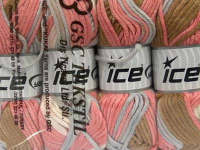 4x100gr. ANTIPILLING COLOR BULKY  Pembe, Mavi, Beyaz, Açık Kahve Kışlık, Düz iplikler, Batik Desenli, Kalın, 100% Akrilik , Anti-Pilling, Makina Yıkama