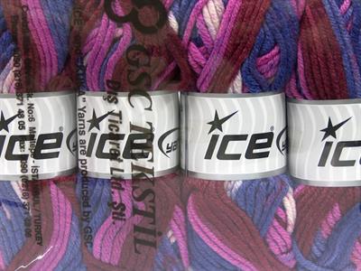 4x100gr. ANTIPILLING COLOR BULKY  Beyaz, Mor, Bordo, Lavanta Kışlık, Düz iplikler, Batik Desenli, Kalın, 100% Akrilik , Anti-Pilling, Makina Yıkama