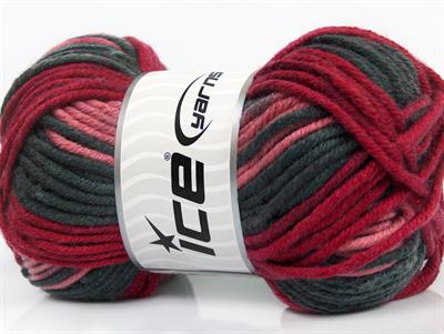 4x100gr. ANTIPILLING COLOR BULKY  Pembe, Gri, Bordo Kışlık, Düz iplikler, Batik Desenli, Kalın, 100% Akrilik , Anti-Pilling, Makina Yıkama