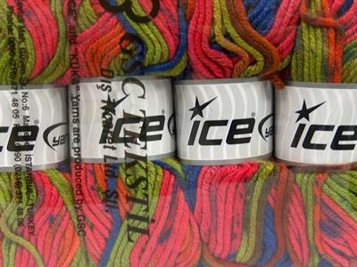 4x100gr. ANTIPILLING COLOR BULKY  Yeşil, Pembe, Mavi, Kırmızı, Turuncu Kışlık, Düz iplikler, Batik Desenli, Kalın, 100% Akrilik , Anti-Pilling, Makina Yıkama