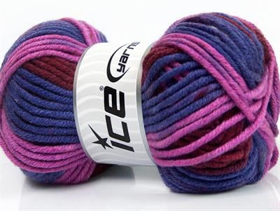 4x100gr. ANTIPILLING COLOR BULKY  Beyaz, Mor, Bordo, Lavanta Kışlık, Düz iplikler, Batik Desenli, Kalın, 100% Akrilik , Anti-Pilling, Makina Yıkama