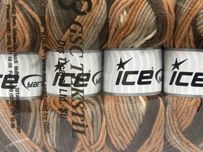 4x100gr. ANTIPILLING COLOR BULKY  Kahverengi Tonları, Deve Tüyü Kışlık, Düz iplikler, Batik Desenli, Kalın, 100% Akrilik , Anti-Pilling, Makina Yıkama