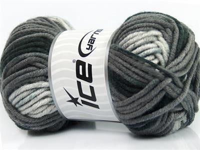 4x100gr. ANTIPILLING COLOR BULKY  Siyah, Gri Tonları Kışlık, Düz iplikler, Batik Desenli, Kalın, 100% Akrilik , Anti-Pilling, Makina Yıkama