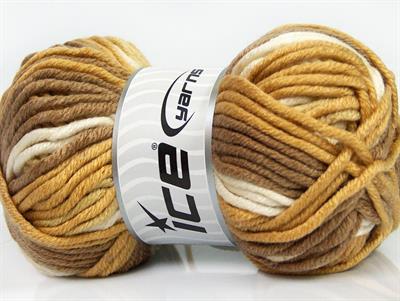 4x100gr. ANTIPILLING COLOR BULKY  Krem, Deve Tüyü Kışlık, Düz iplikler, Batik Desenli, Kalın, 100% Akrilik , Anti-Pilling, Makina Yıkama